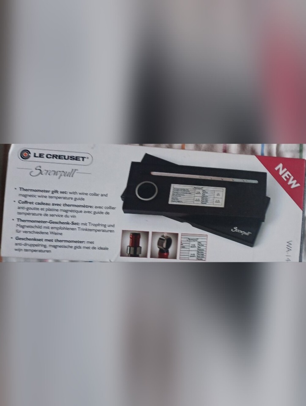 Le Creuset Black and Silver Wine Thermometer Set
